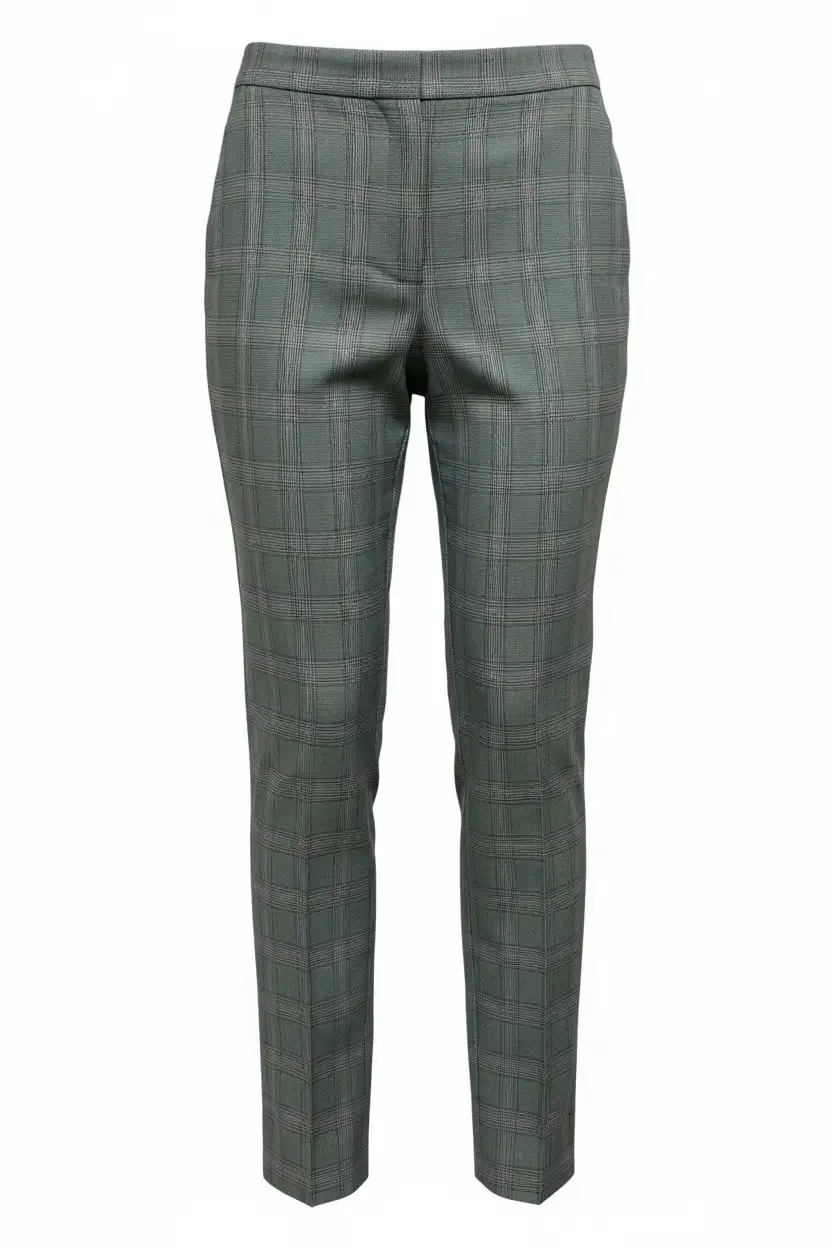 Pantalon cuadros con boton Rose (gris)